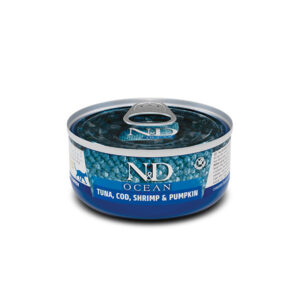 Farmina - Natural & Delicious Ocean Tonno, Merluzzo, Gamberetti e Zucca 70 g