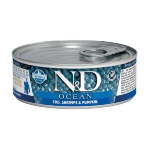 Farmina - Natural & Delicious Ocean Kitten con Merluzzo, Gamberetti e Zucca 70 g