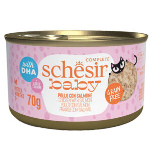 Schesir - Baby Filetti in Brodo Pollo e Salmone per Kitten 70 g