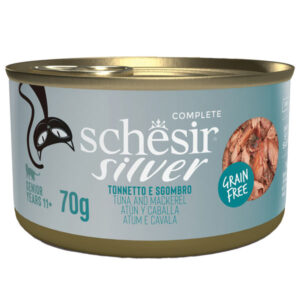 Schesir - Silver Senior Cat Tonno e Sgombro Filetti in Brodo 70 g