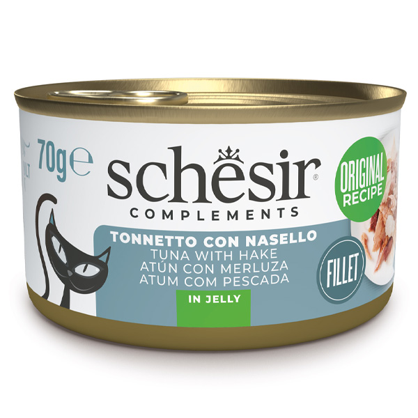 Schesir Gatto - Complements Filetti di Tonnetto con Nasello in Gelatina 70 g
