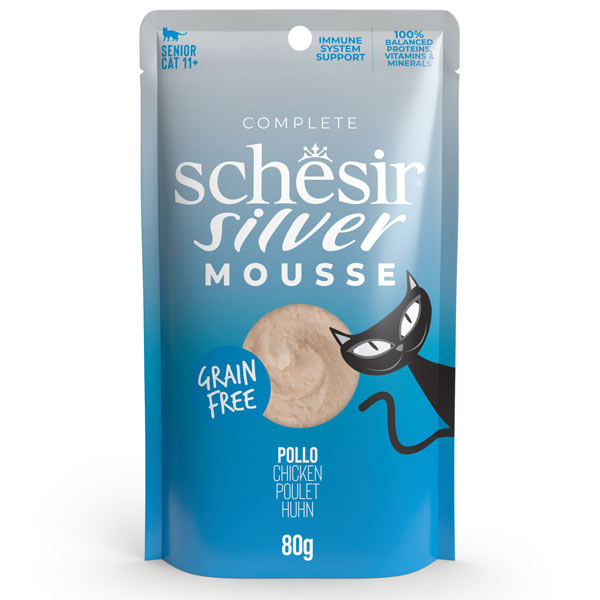 Schesir - Silver Senior Cat Pollo Mousse 80 g