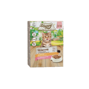 Stuzzy Cat - Multipack Sfilaccetti Kitten con Pollo, con Prosciutto 12x85g
