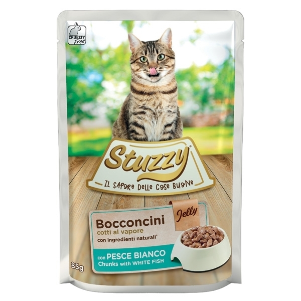 Stuzzy Cat - Bocconcini con Pesce Bianco in Gelatina 85 g