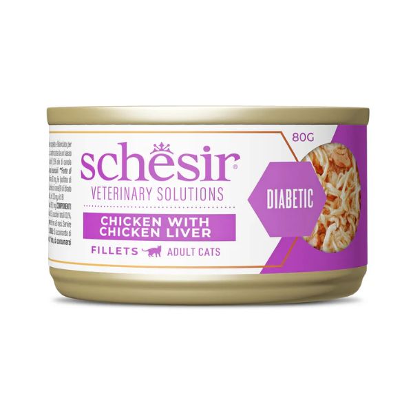 Schesir - Veterinary Solutions Diabetic Pollo Con Fegato Di Pollo Per Gatti 80 g