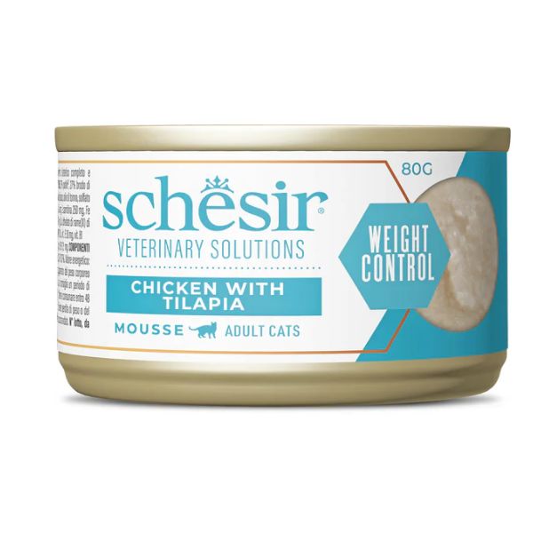 Schesir - Veterinary Solution Weight Control Mousse Pollo Con Tilapia Per Gatti 80 g