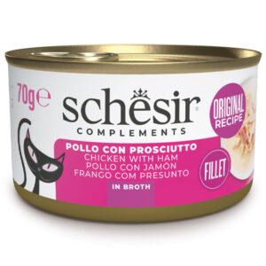 Schesir Gatto - Complements Filetti In Brodo Pollo Con Prosciutto 70 g