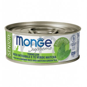 Monge - Supreme Senior Cat Tonno con Riso Integrale e Tè Verde Matcha 80 g