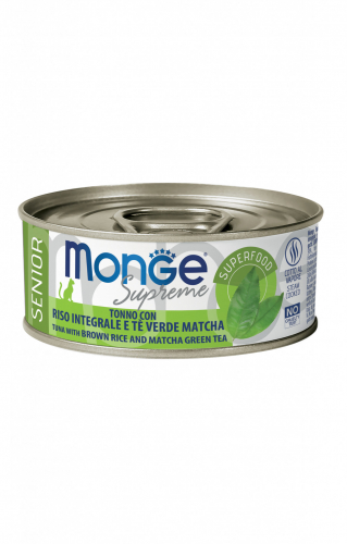 Monge - Supreme Senior Cat Tonno con Riso Integrale e Tè Verde Matcha 80 g