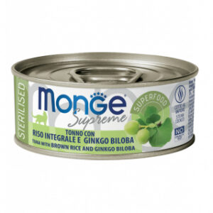 Monge - Supreme Sterilised Adult Cat Tonno Riso Integrale e Ginkgo Biloba 80 g