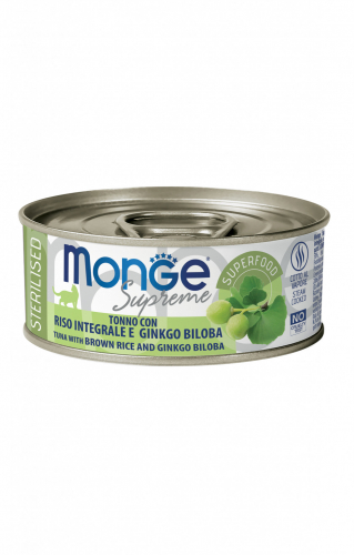 Monge - Supreme Sterilised Adult Cat Tonno Riso Integrale e Ginkgo Biloba 80 g
