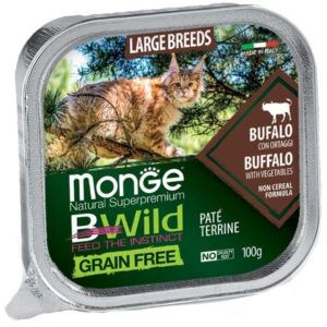 Monge - BWild Adult Paté Terrine Bufalo con Ortaggi Large Breed All Life Stage 100 g