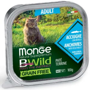 Monge - BWild Adult Paté Terrine Acciughe con Ortaggi 100 g