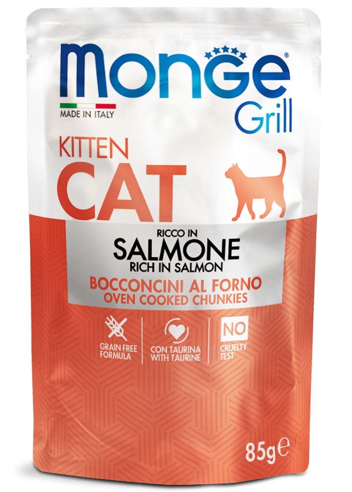 Monge - Grill Kitten Bocconcini in Jelly Ricco in Salmone 85 g