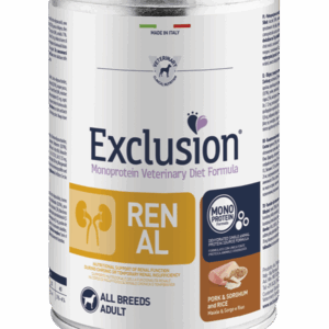 Exclusion - Diet Renal Adult All Breeds con Maiale, Sorgo e Riso 400 g