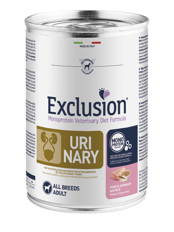 Exclusion - Diet Urinary Adult All Breeds con Maiale, Sorgo e Riso