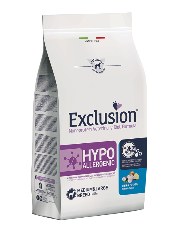 Exclusion - Diet Hypoallergenic Medium/Large Breed Pesce e Patate