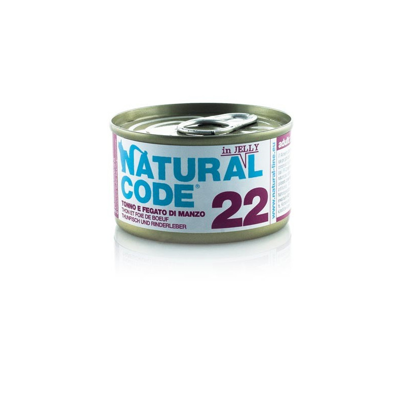 Natural Code - Gatto 22 Tonno e Fegato di Manzo in Jelly 85 g