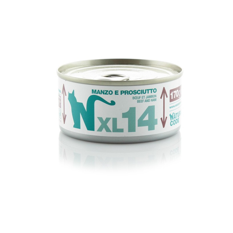 Natural Code - Gatto XL 14 Manzo e Prosciutto 170 g