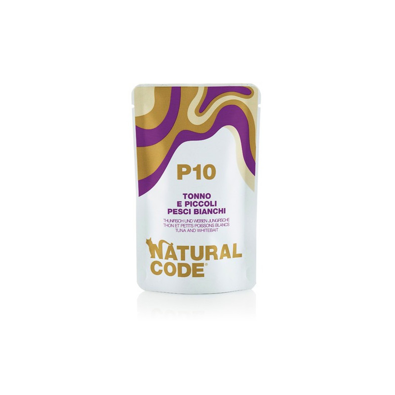 Natural Code - Gatto P10 Tonno e Piccoli Pesci Bianchi 70 g