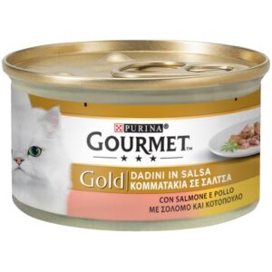 Gourmet Gold - Dadini - in Salsa con Salmone e Pollo 85 g