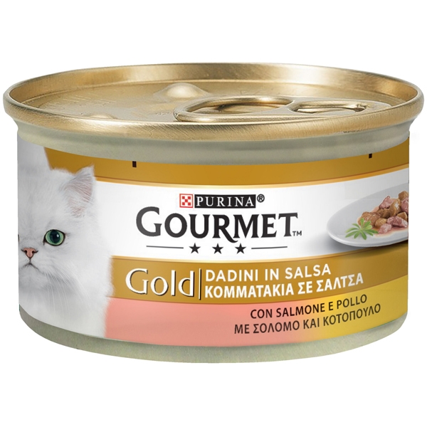 Gourmet Gold - Dadini - in Salsa con Salmone e Pollo 85 g