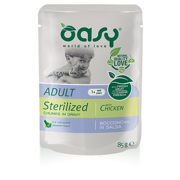 Oasy - Bocconcini in Salsa Adult Sterilized con Pollo 85 g