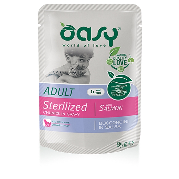 Oasy - Bocconcini in Salsa Adult Sterilized con Salmone 85 g