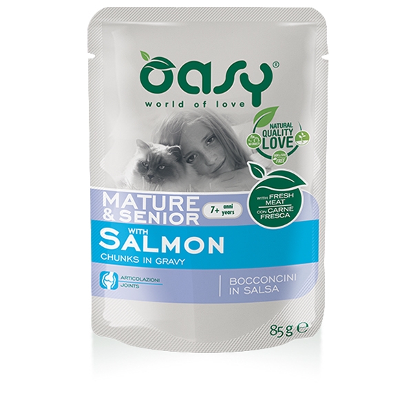 Oasy - Bocconcini in Salsa Mature & Senior con Salmone 85 g