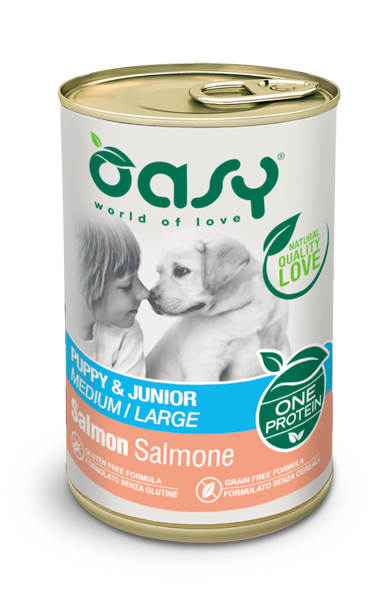 Oasy - One Protein Puppy & Junior Medium/Large Salmone 400 g