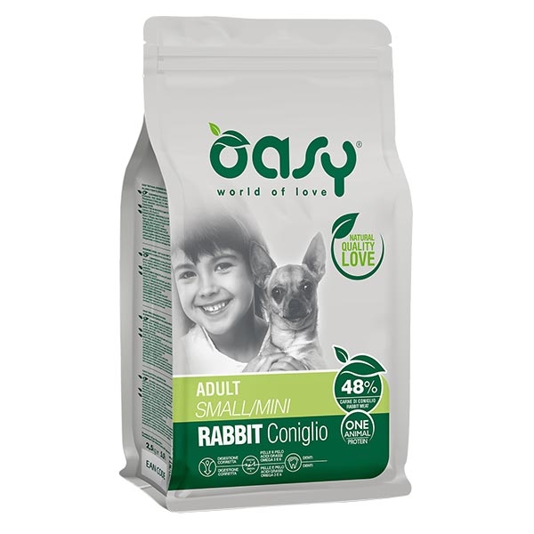Oasy - One Animal Protein Adult Small & Mini con Coniglio 2,5 Kg