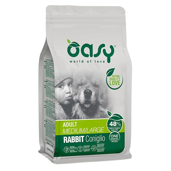 Oasy - One Animal Protein Adult Medium & Large con Coniglio 12 Kg