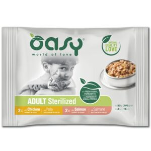Oasy - Bocconcini in Salsa Adult Multipack per Gatti Sterilized 4 x 85 g
