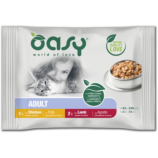 Oasy - Bocconcini in Salsa Adult Multipack Selezione di Carni 4 x 85 g