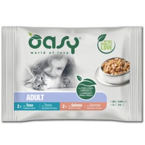 Oasy - Bocconcini in Salsa Adult Multipack Selezione di Pesce 4 x 85 g