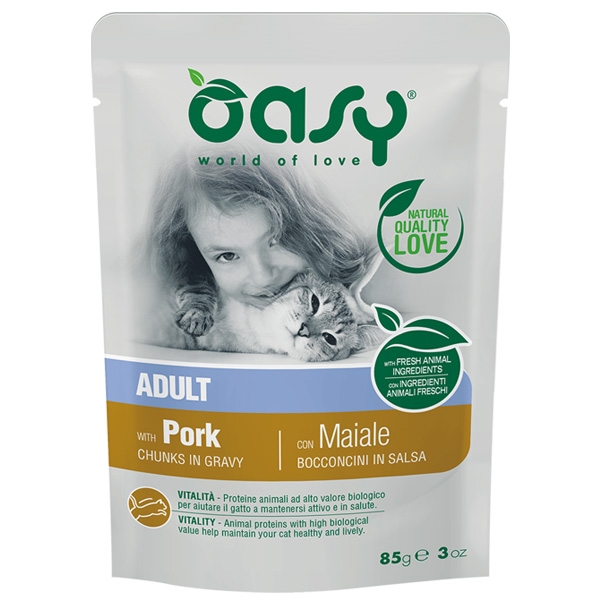Oasy - Bocconcini in Salsa Adult con Maiale 85 g