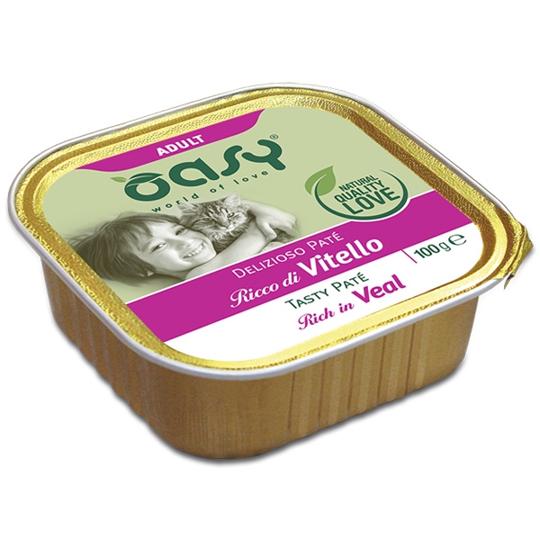 Oasy - Gatto Delizioso Paté Ricco di Vitello 100 g