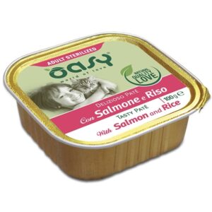 Oasy - Gatto Sterilized Delizioso Paté con Salmone e Riso 100 g