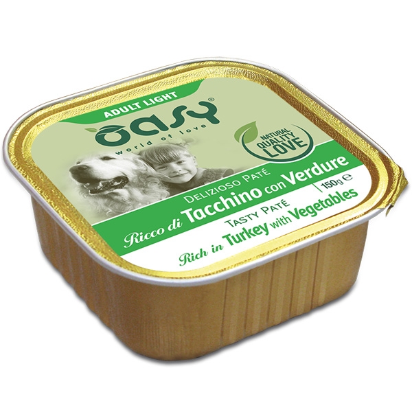 Oasy - Delizioso Paté Light in Fat Ricco di Tacchino con Verdure 150 g