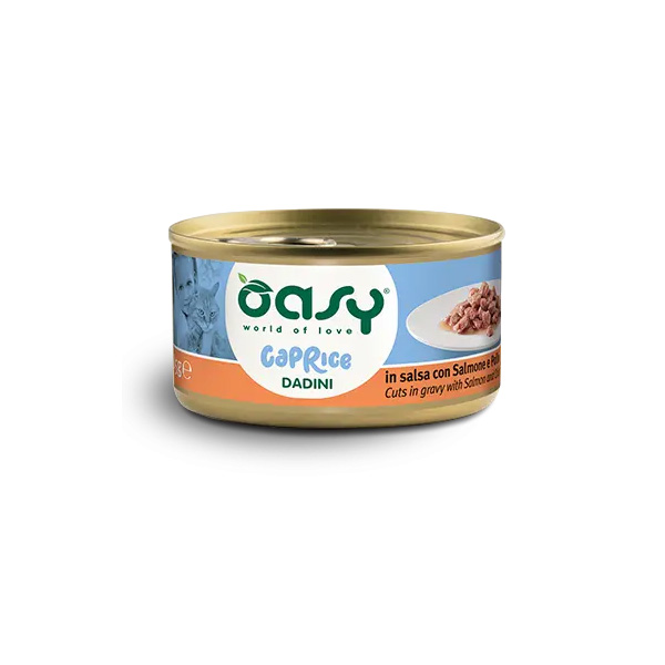 Oasy - Cat Adult Caprice Dadini in Salsa Con Salmone e Pollo 85 g