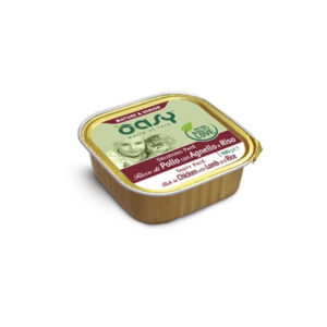 Oasy - Gatto Delizioso Patè Ricco di Pollo con Agnello e Riso Mature & Senior 100 g