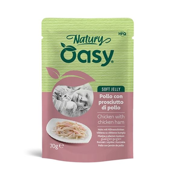 Oasy - Cat Adult Natury Pollo con Prosciutto di Pollo Soft Jelly 70 g