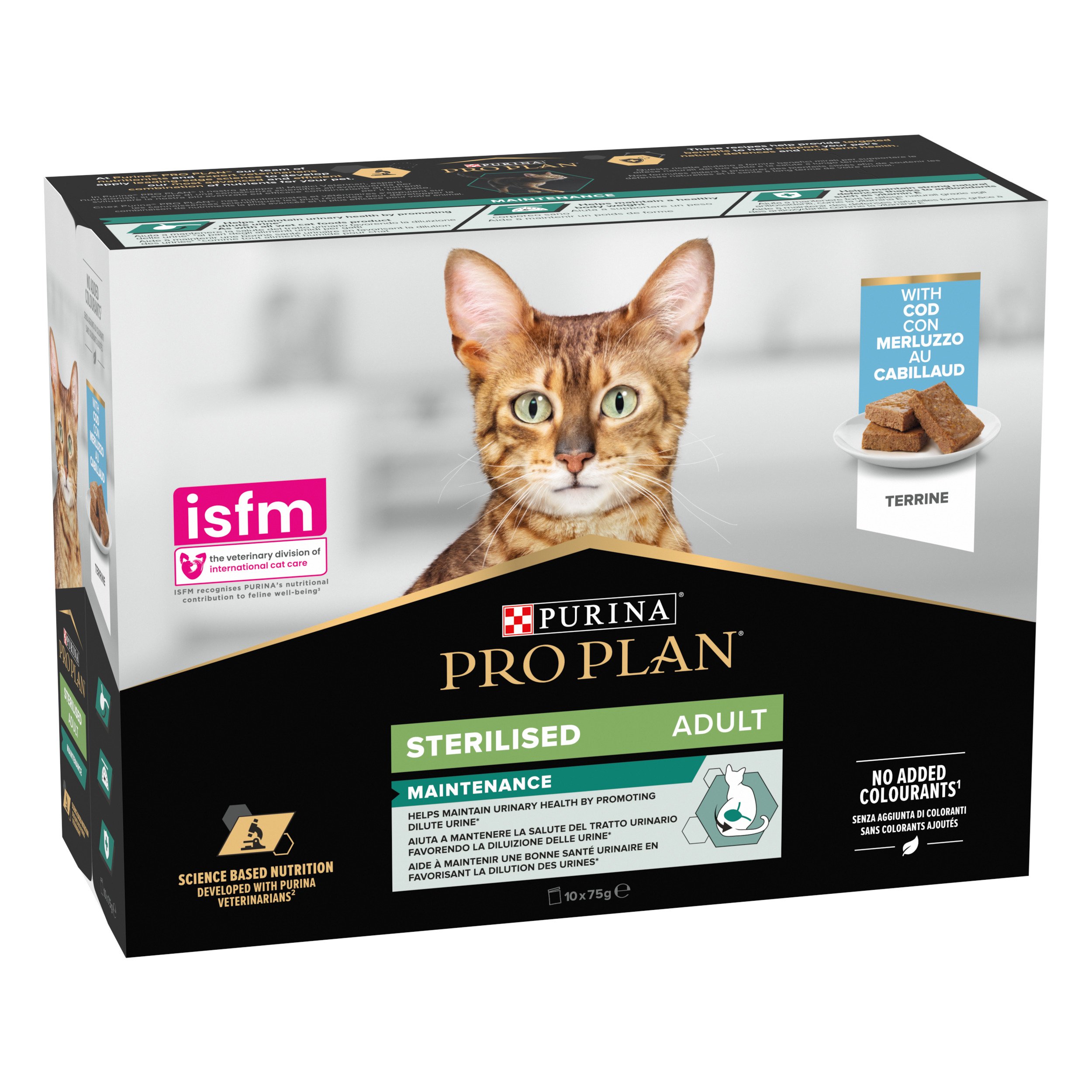 Purina - Pro Plan Sterilised Adult Multipack Terrine con Merluzzo 10 x 75 g