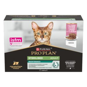 Purina-Pro Plan Adult Sterilised Multipack Terrine Tonno e Salmone 12 x 85 g
