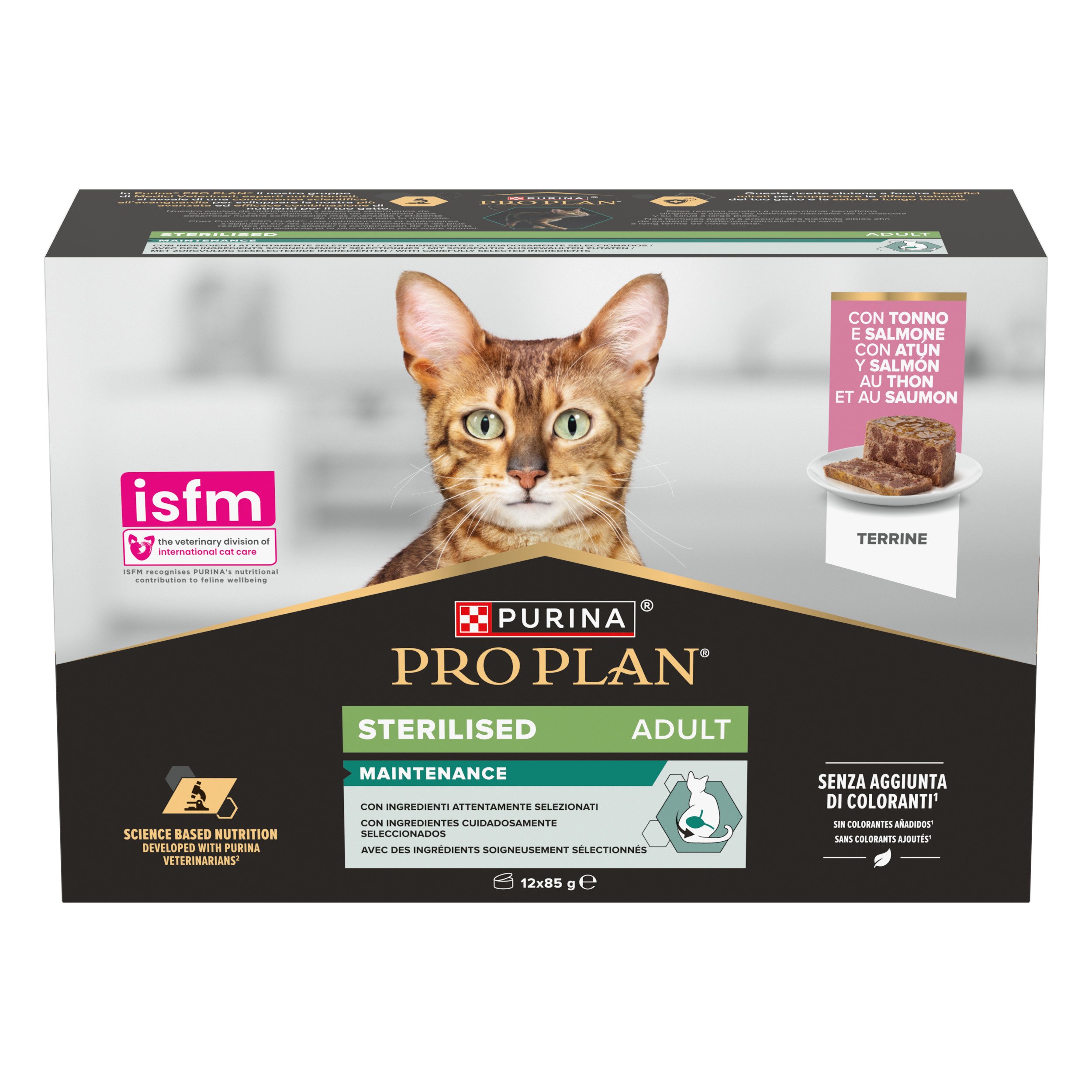 Purina-Pro Plan Adult Sterilised Multipack Terrine Tonno e Salmone 12 x 85 g