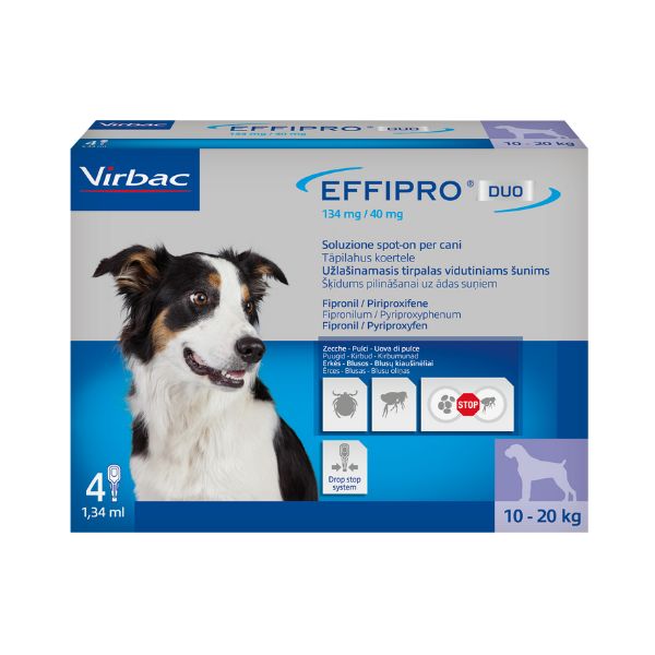 Virbac - Effipro Duo Cane 10-20 Kg 4 Fialette