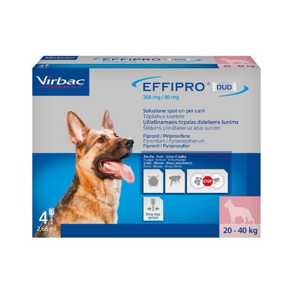 Virbac - Effipro Duo Cane 20-40 Kg 4 Fialette