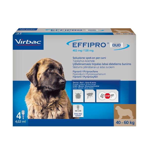 Virbac - Effipro Duo Cane 40-60 Kg 4 Fialette