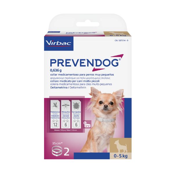 Virbac - Prevendog 2 Collari x 35 cm per Cani da 0 a 5 Kg