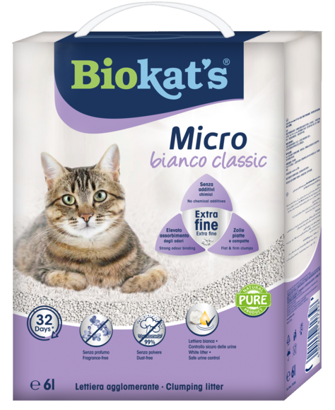 Gimborn Italia - Biokat's Lettiera Agglomerante Micro Bianco Classic 6 L